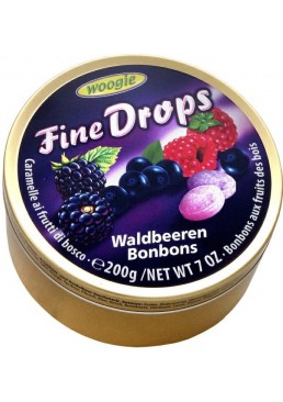 Льодяники Woogie Fine Drops Waldbeeren зі смаком лісових ягід, 200 г